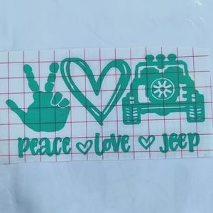 Peace Love Jeep Vinyl Decal